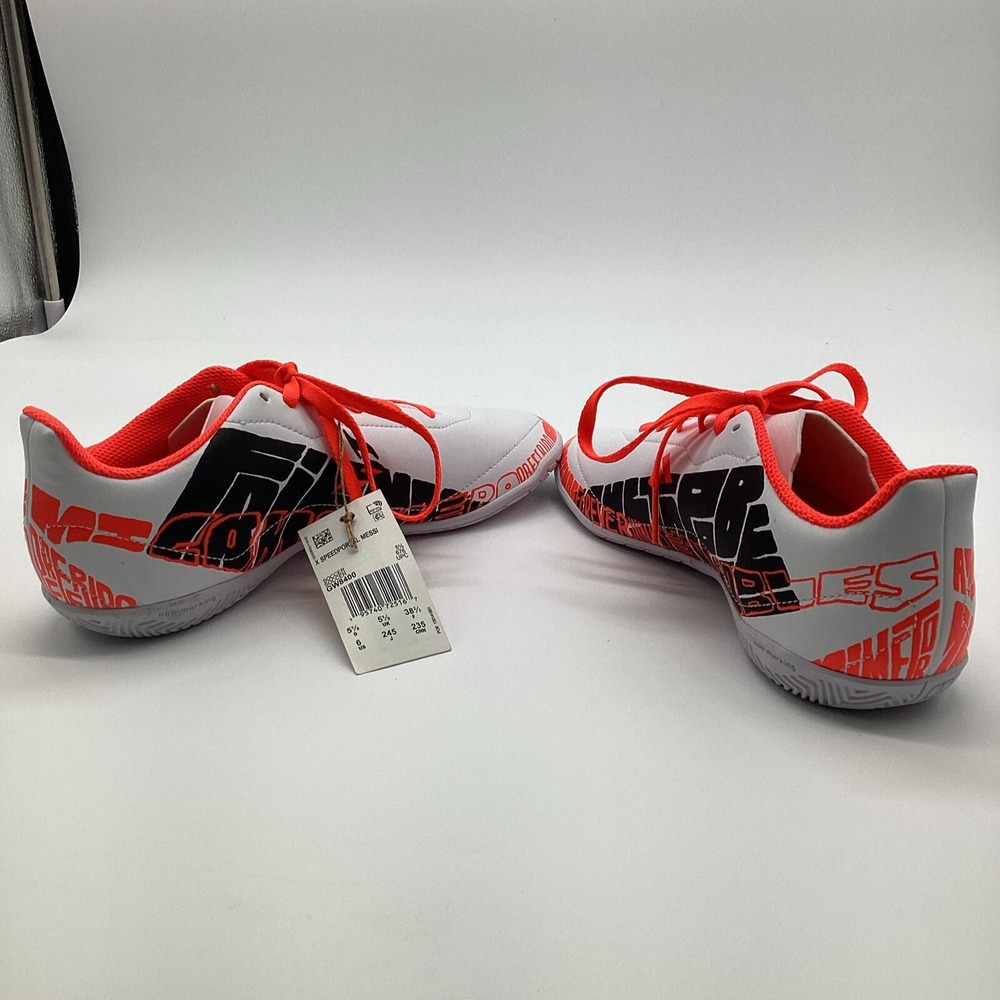 Adidas X Speedportal Messi .4 Indoor Soccer Shoes White Orange GW8400 Youth SZ 6 - Picture 6 of 10